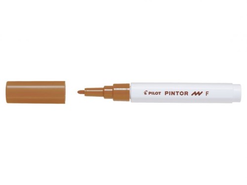 Marker cu vopsea Pilot Pintor F 1.0 mm, varf rotund, maro