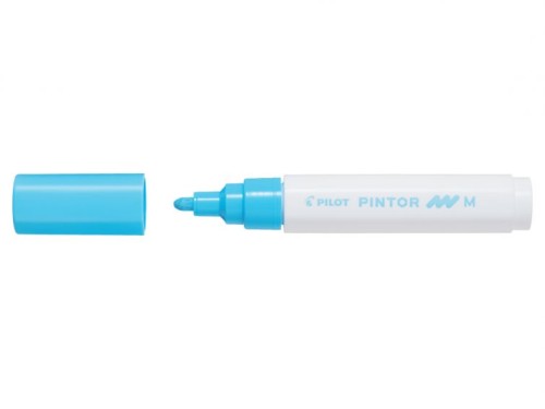 Marker cu vopsea Pilot Pintor Pastel M 1.4 mm, varf rotund, albastru pastel