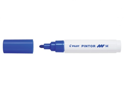 Marker cu vopsea Pilot Pintor M 1.4 mm, varf rotund, albastru