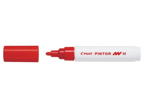 Marker cu vopsea Pilot Pintor M 1.4 mm, varf rotund, rosu