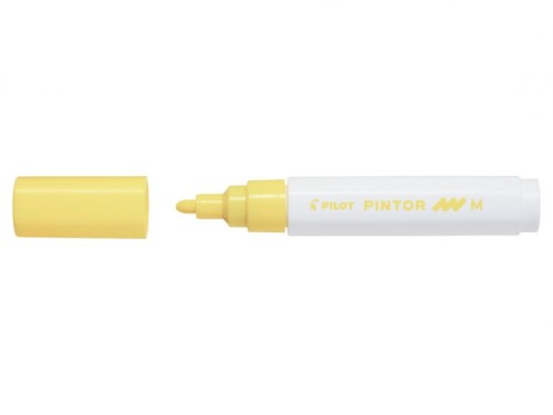 Marker cu vopsea Pilot Pintor M 1.4 mm, varf rotund, galben