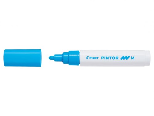 Marker cu vopsea Pilot Pintor M 1.4 mm, varf rotund, albastru deschis