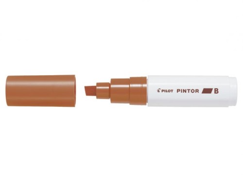 Marker cu vopsea Pilot Pintor B 8 mm, varf tesit, maro