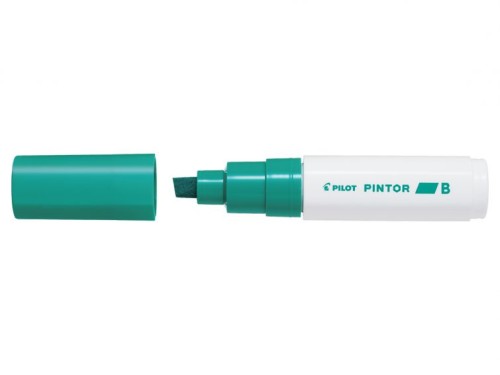 Marker cu vopsea Pilot Pintor B 8 mm, varf tesit, verde