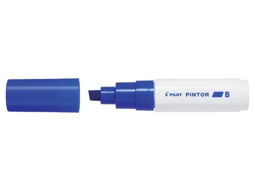 Marker cu vopsea Pilot Pintor B 8 mm, varf tesit, albastru