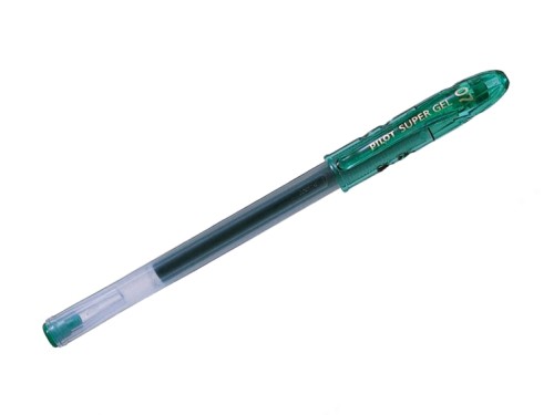 Roller cu gel Super Gel Pilot 0.7 mm, varf mediu, verde