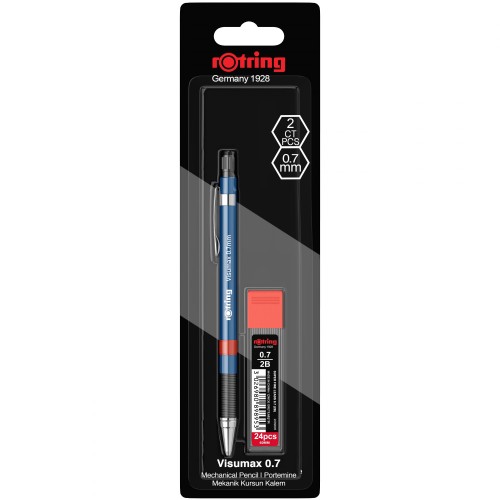 Creion Mecanic Rotring Visumax 0.7 mm, Albastru + Etui 24 Mine