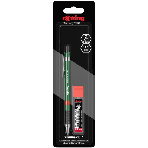 Creion Mecanic Rotring Visumax 0.7 mm, Verde + Etui 24 Mine