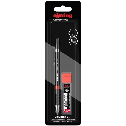 Creion Mecanic Rotring Visumax 0.7 mm, Negru + Etui 24 Mine