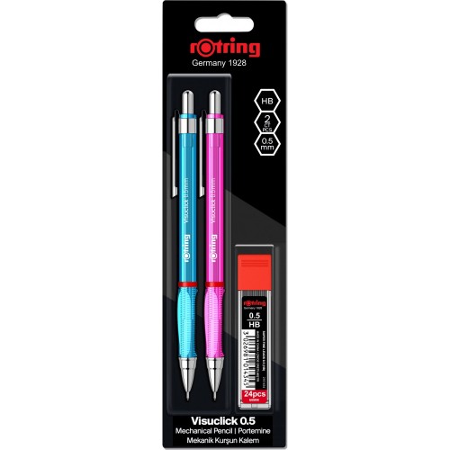 Creion Mecanic Rotring Visuclick 0.5 mm, Set 2 Bucati + Etui 24 Mine