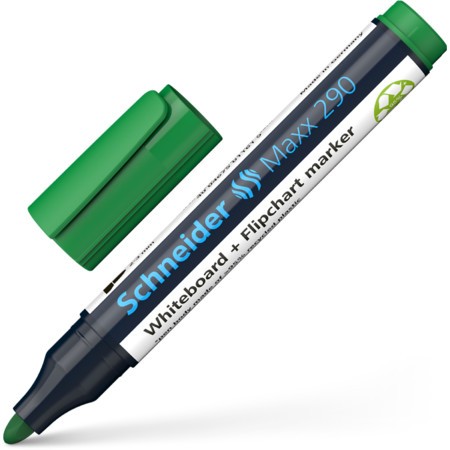 Marker pentru tabla Schneider Maxx 290, varf rotund 2-3 mm, verde