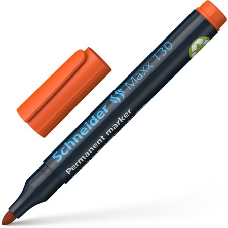 Marker Permanent Schneider Maxx 130, varf rotund, 1 - 3 mm, portocaliu