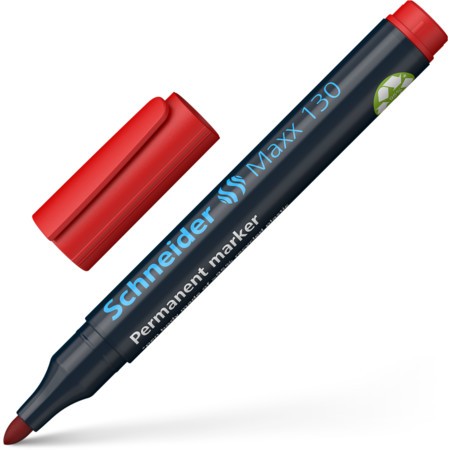 Marker Permanent Schneider Maxx 130, varf rotund, 1 - 3 mm, rosu