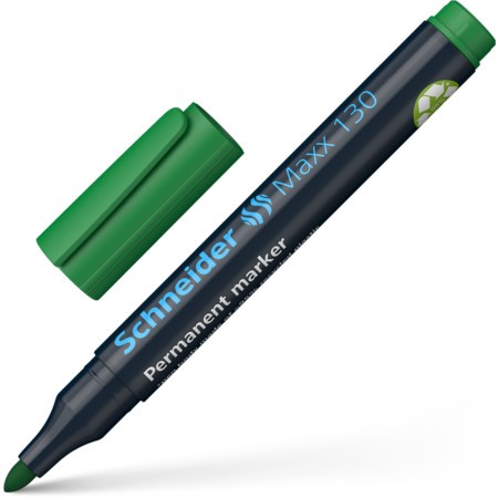 Marker Permanent Schneider Maxx 130, varf rotund, 1 - 3 mm, verde