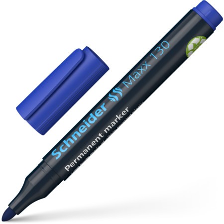 Marker Permanent Schneider Maxx 130, varf rotund, 1 - 3 mm, albastru