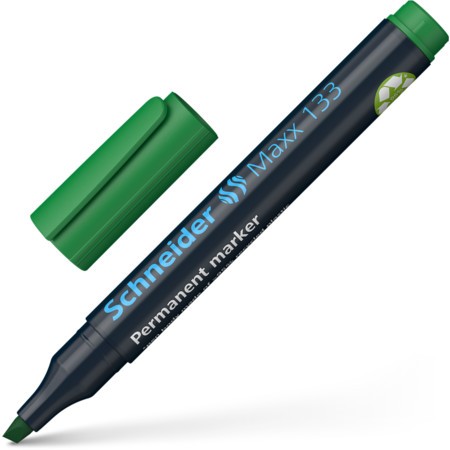 Marker Permanent Schneider Maxx 133, varf tesit, 1 - 4 mm, verde