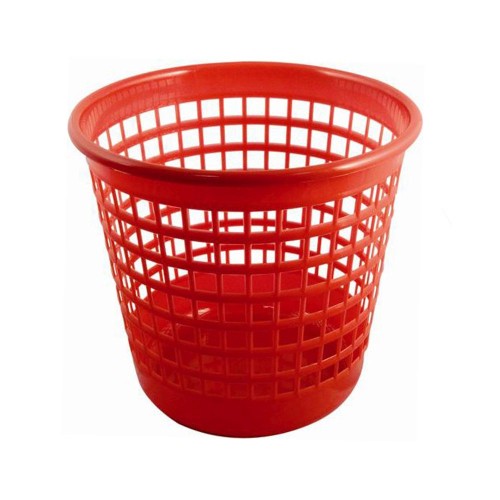 Cos pentru hartii, 10 l, perforat, plastic, rosu