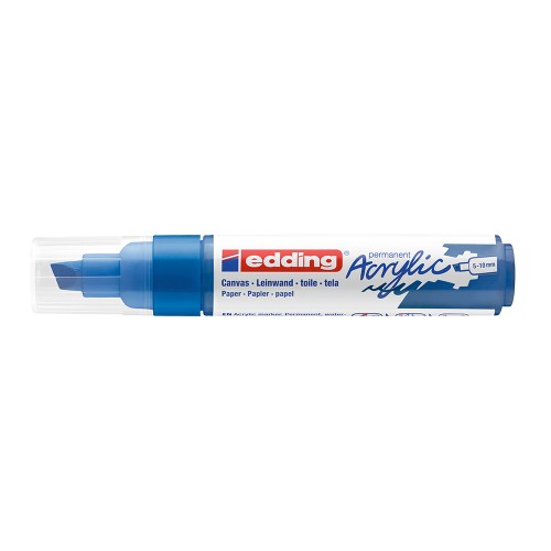 Marker acrilic, Edding 5000, varf tesit 5-10 mm, albastru