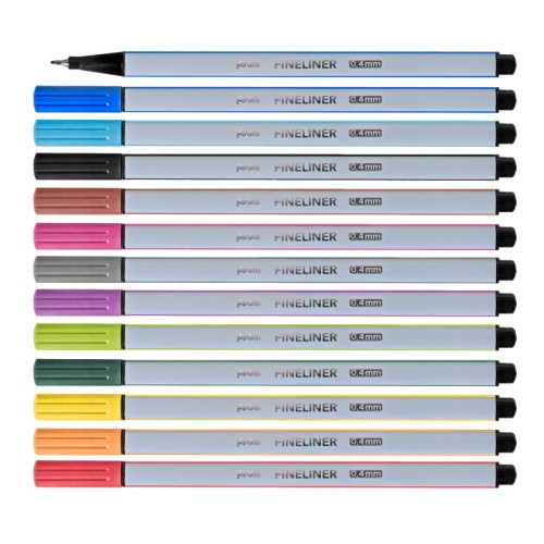 Fineliner Forofis 0.4 mm, in cutie pvc, 12 culori/set