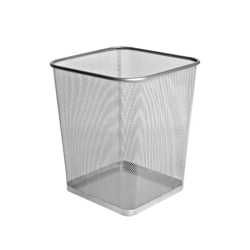 Cos birou mesh Forofis, patrat, 28 x 28 x 32 cm, argintiu