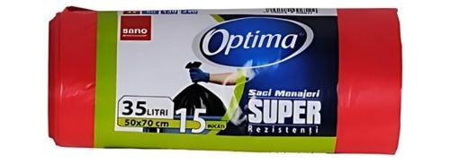 Saci menajeri super rezistenti Sano Optima, 35 l, rosii