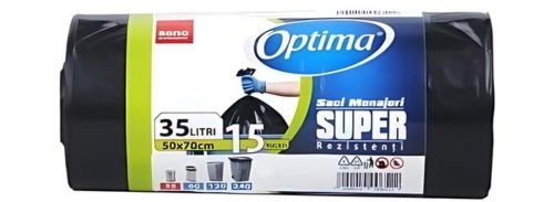 Saci menajeri super rezistenti Sano Optima, 35 l, negri