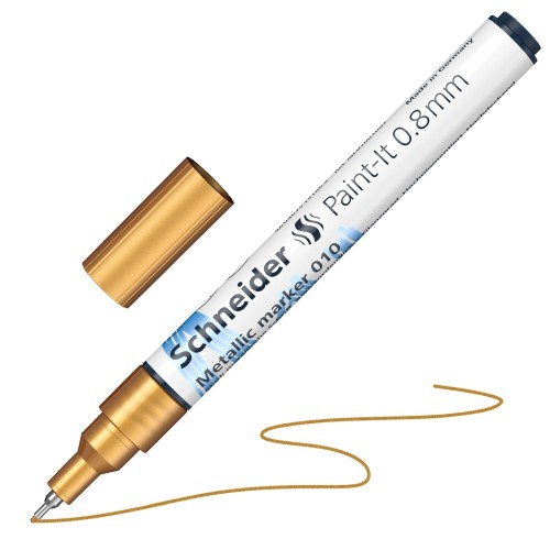 Marker cu vopsea Schneider Paint-It, scriere 0.8 mm, auriu metalizat