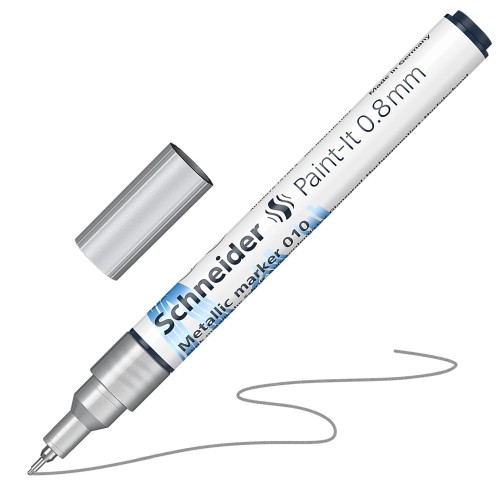 Marker cu vopsea Schneider Paint-It, scriere 0.8 mm, argintiu metalizat