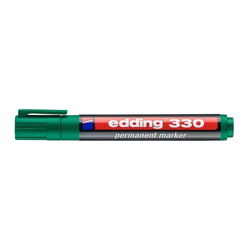 Marker permanent Edding 330, varf retezat 1-5 mm, verde