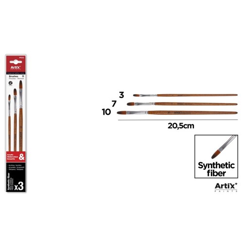 Set 3 pensule Main Paper, numarul 3, 7, 10, blister