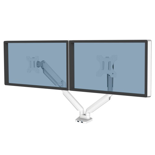 Brat pentru monitor Fellowes Platinum, orizontal, dublu, alb