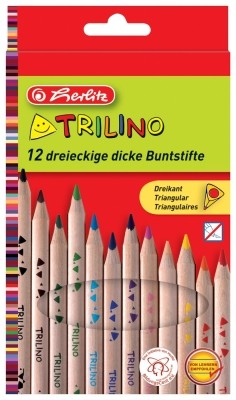 Creioane colorate Herlitz, Trilino Jumbo triunghiulare 12 bucati/set