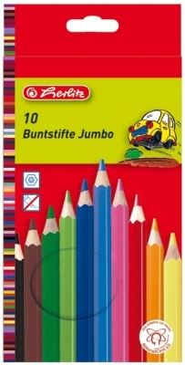 Creioane colorate Herlitz, hexagonale Jumbo 10 bucati/set