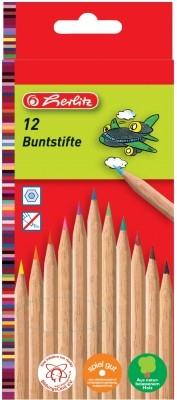 Creioane colorate Herlitz, natur hexagonale 12 bucati/set