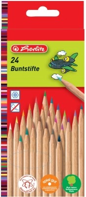 Creioane colorate Herlitz, natur hexagonale 24 bucati/set