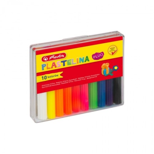 Plastilina Herlitz, culori fluorescente, set 10