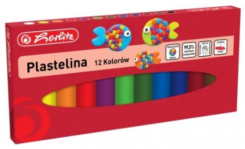 Plastilina Herlitz, set 12 culori, in cutie de carton