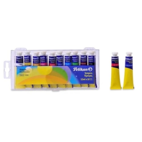 Acuarele tempera Pelikan, 740/4 T10, set 10 x 12 ml