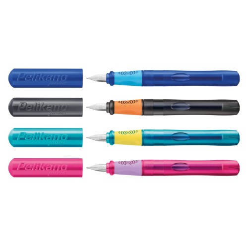 Stilou Pelikano Junior, penita A pentru dreptaci, grip ergonomic, culori asortate