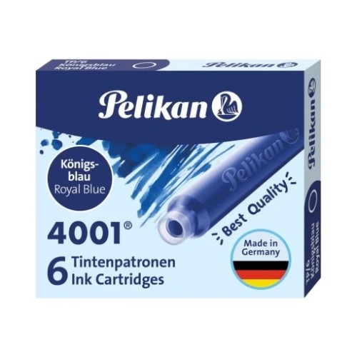 Patroane cerneala Pelikan 4001, standard, albastru royal, set 6