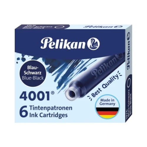 Patroane cerneala Pelikan 4001, standard, albastru inchis, set 6