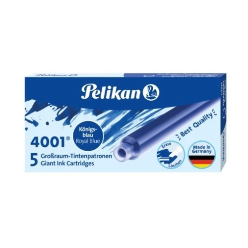 Patroane cerneala Pelikan 4001, mari, albastru royal, set 5