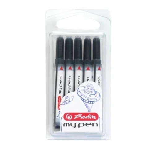 Patroane cerneala Herlitz my.pen, standard, albastru, set 5