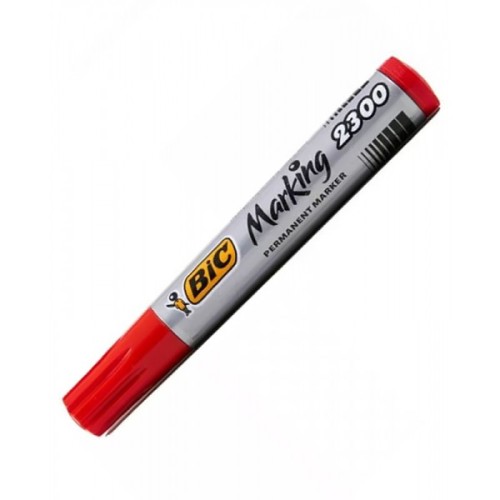 Marker permanent Bic 2300, varf tesit 3-5mm, rosu