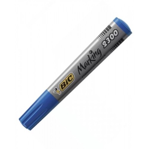 Marker permanent Bic 2300, varf tesit 3-5mm, albastru