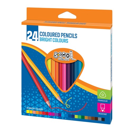 Creioane colorate S-Cool, 24 culori/set