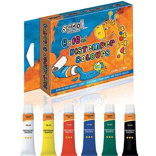 Acuarele Tempera S-Cool 16 ml, 6 culori/set