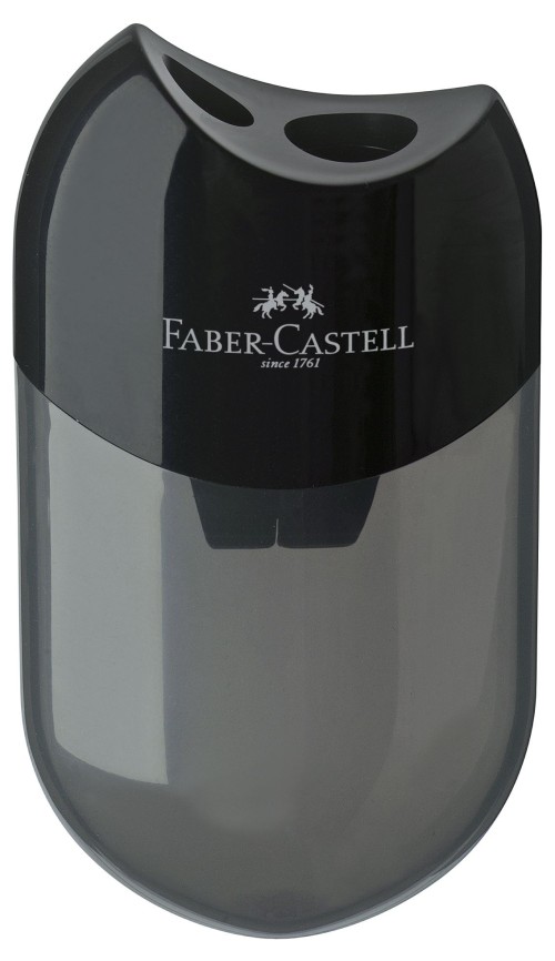 ASCUTITOARE PLASTIC DUBLA CU CONTAINER NEAGRA FABER-CASTELL