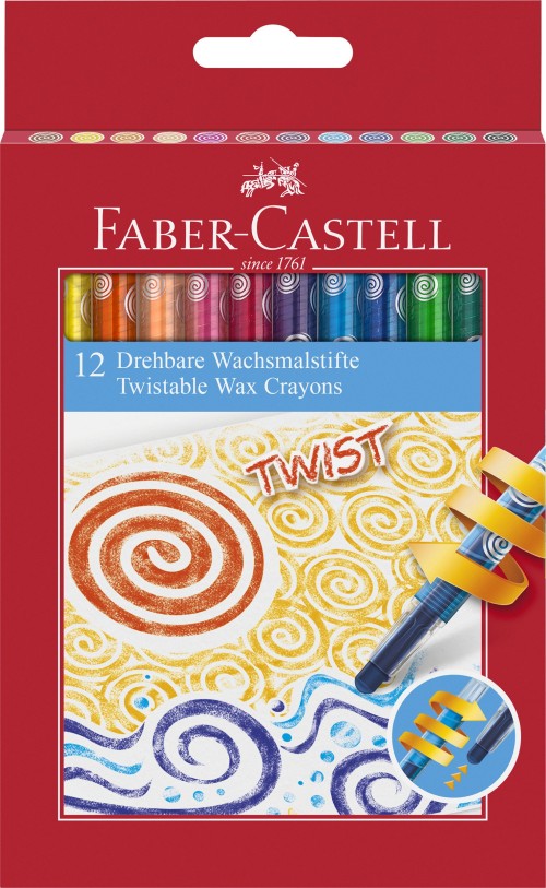 CREIOANE CERATE RETRACTABILE 12 CULORI FABER-CASTELL