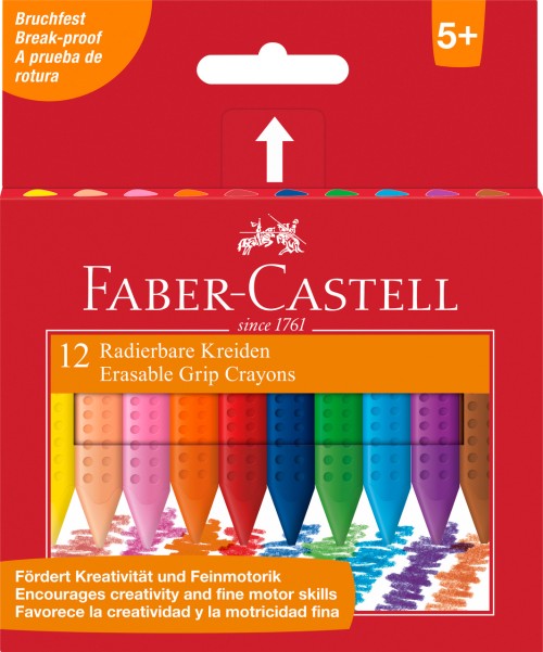 CREIOANE COLORATE PLASTIC 12 CULORI GRIP FABER-CASTELL